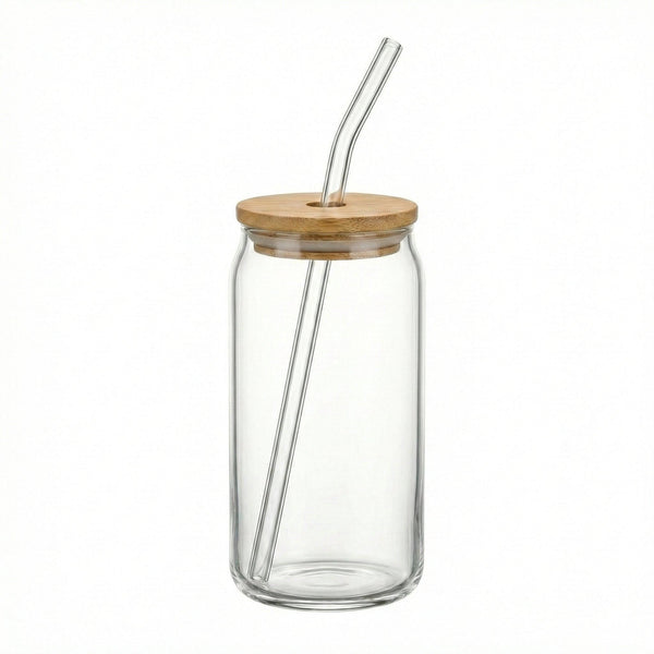 Avalon Set of 4 Glass Sippers - 18oz. with Bamboo Lid