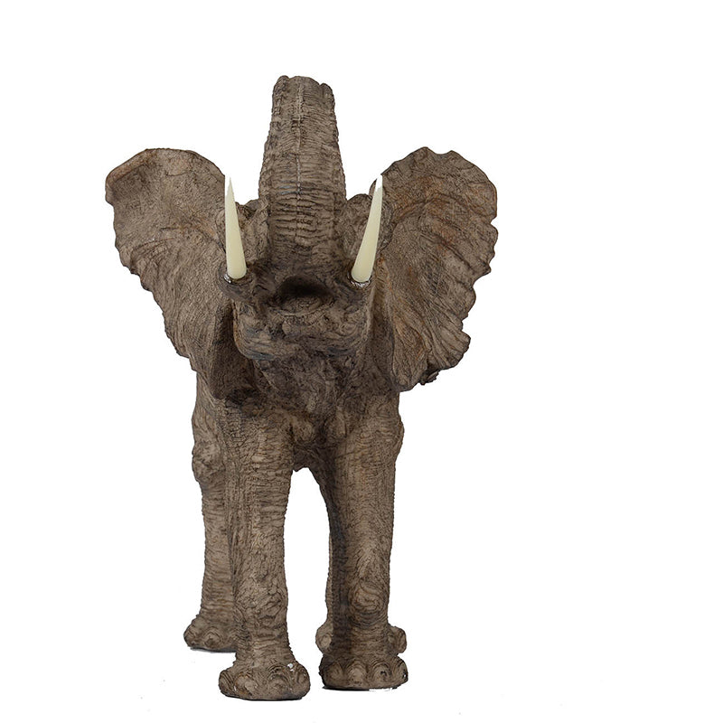 15x8x12' Tai Polyresin Elephant Accent,Trumpeting