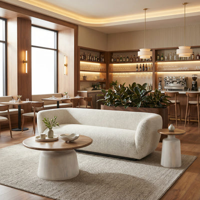 Goblet Side Table Brown & White