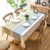 90*90 cm Plaid Decorative Linen Tablecloth With Tassel Waterproof Oilproof Thick Rectangular Wedding Dining Table Cover Tea Table Cloth - Green / 90x90cm
