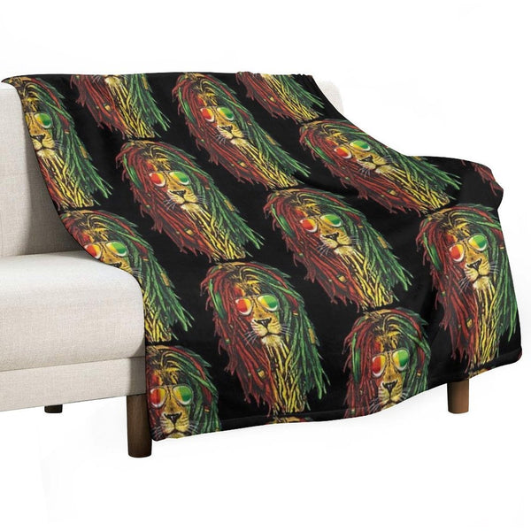 Rastafari Lion Reggae Lover Wrinkle-free Throw Blanket