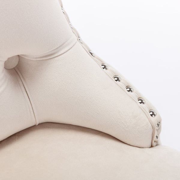 Counter Height Velvet Bar Stools with Button Back & Rivet Trim Upholstered Seats