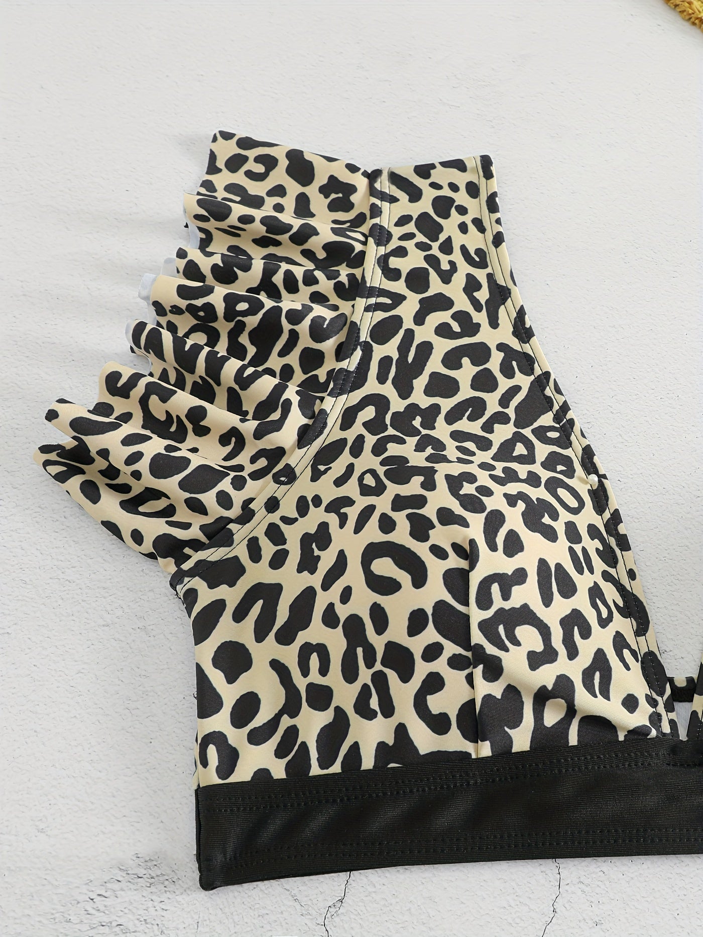 Bikini Black Solid Color Ruffle V Neck 2 Piece Swimsuit for Women – High Waisted Flattering Bikini Set with Lettuce Trim Bottoms – Sleek Stretchy Fabric Swimwear for Beach Days Poolside Style and Summer Vacation Looks