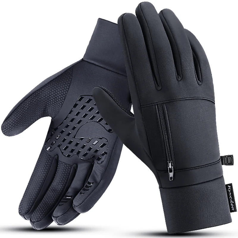 Outdoor warm cold windproof riding gloves touch screen windproof and anti-skid women's velvet full finger gloves