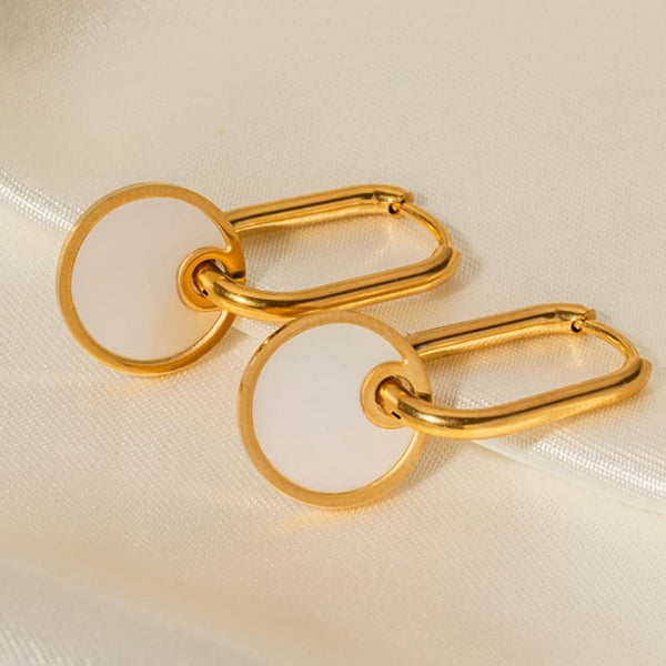 Gold Mother-Of-Pearl Drop Earrings