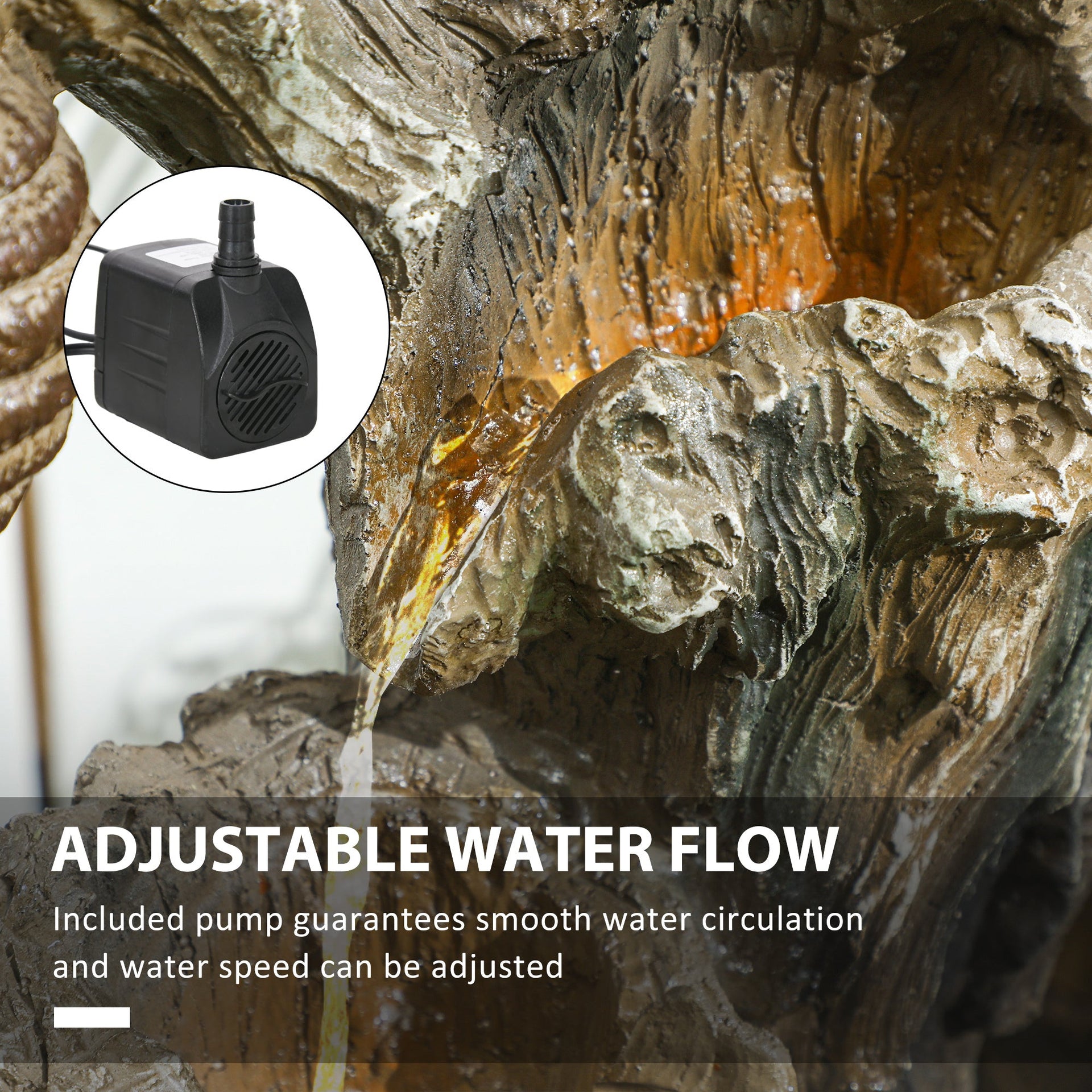 Resin Bear and Beehive 3 Tier Outdoor Fountain 22 Inch