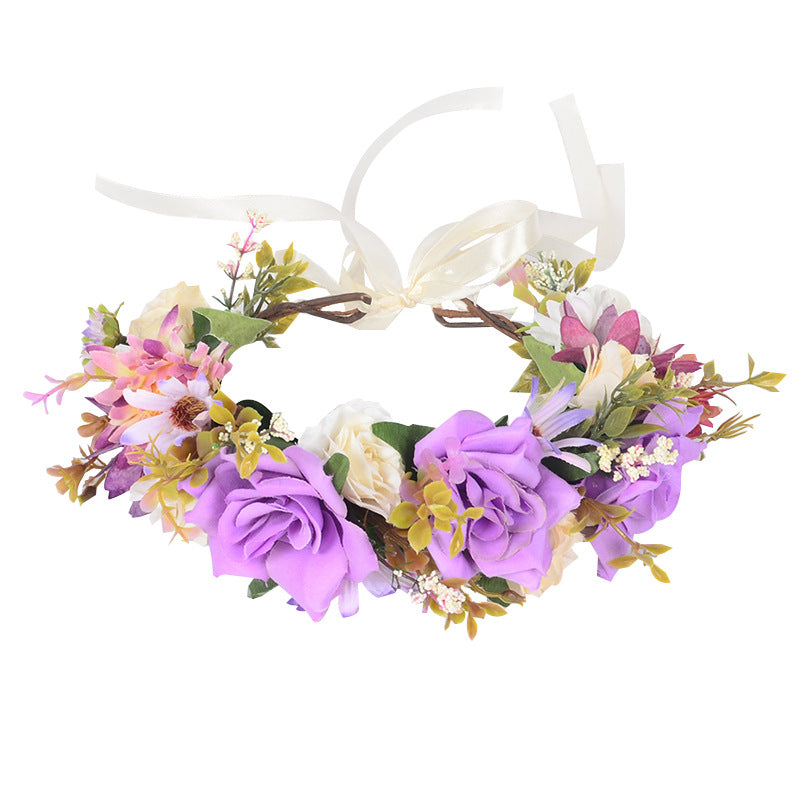 Flower garland headwear simulated flower vine flower crown vacation photography headwear