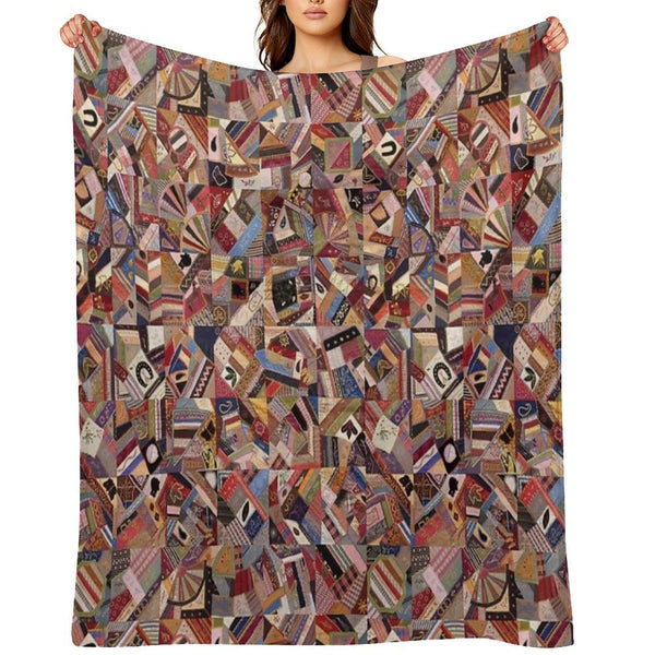 Patches of Joy A Crazy Quilt Design Stitching Together Memories A Crazy Quilt Design Compact Throw Blanket