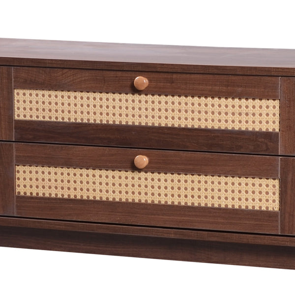 Modern Farmhouse Rattan TV Stand BLAKHOM