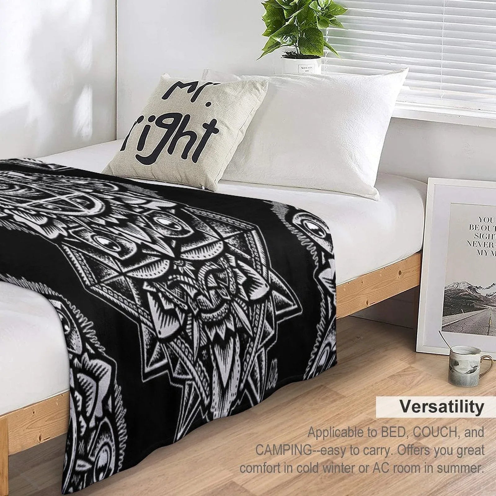 Eye of God Flower Mandala Throw Blanket
