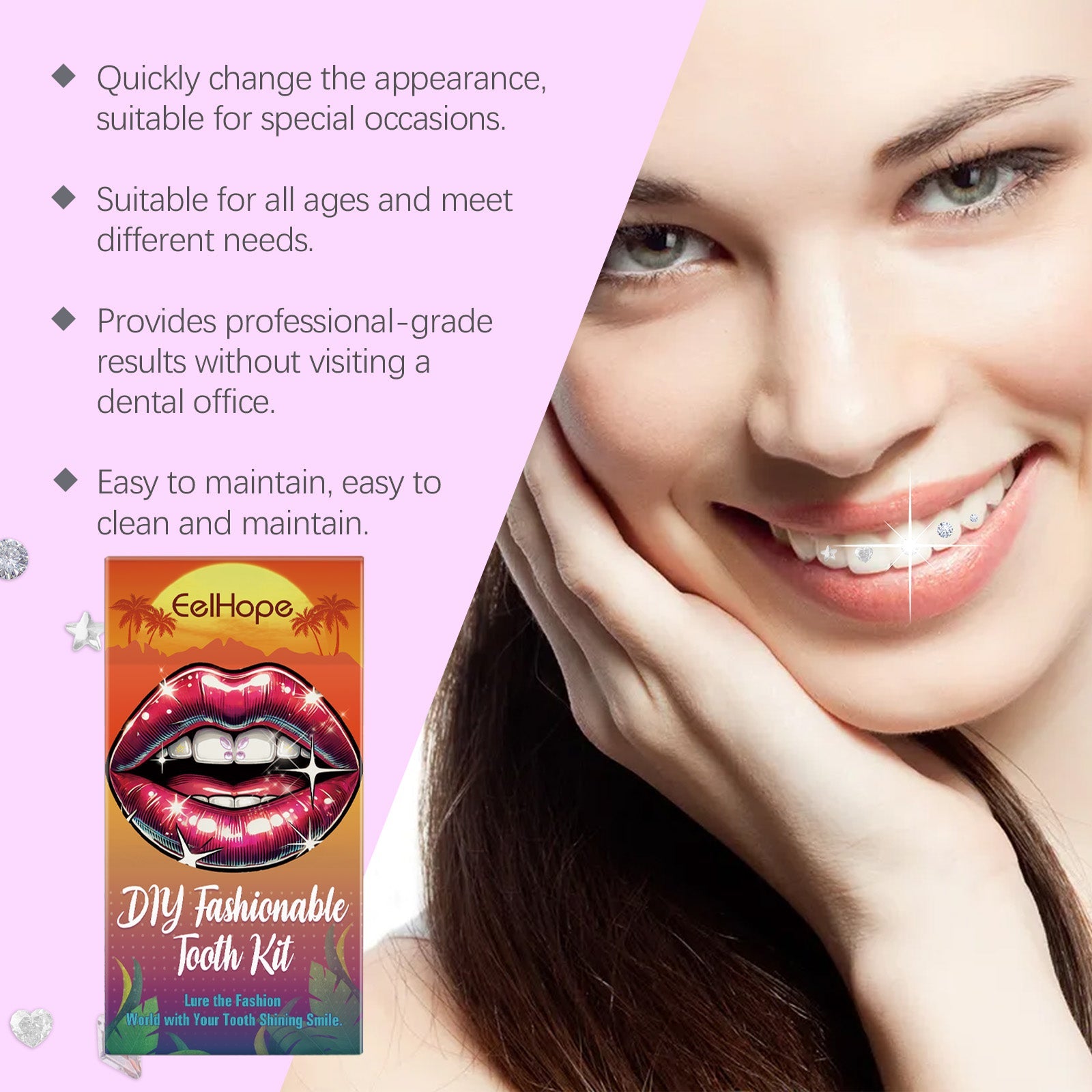 Dental Beauty Kit Diy Fashion Dental Decoration Personality Shine Light Smile Style Dental Drill