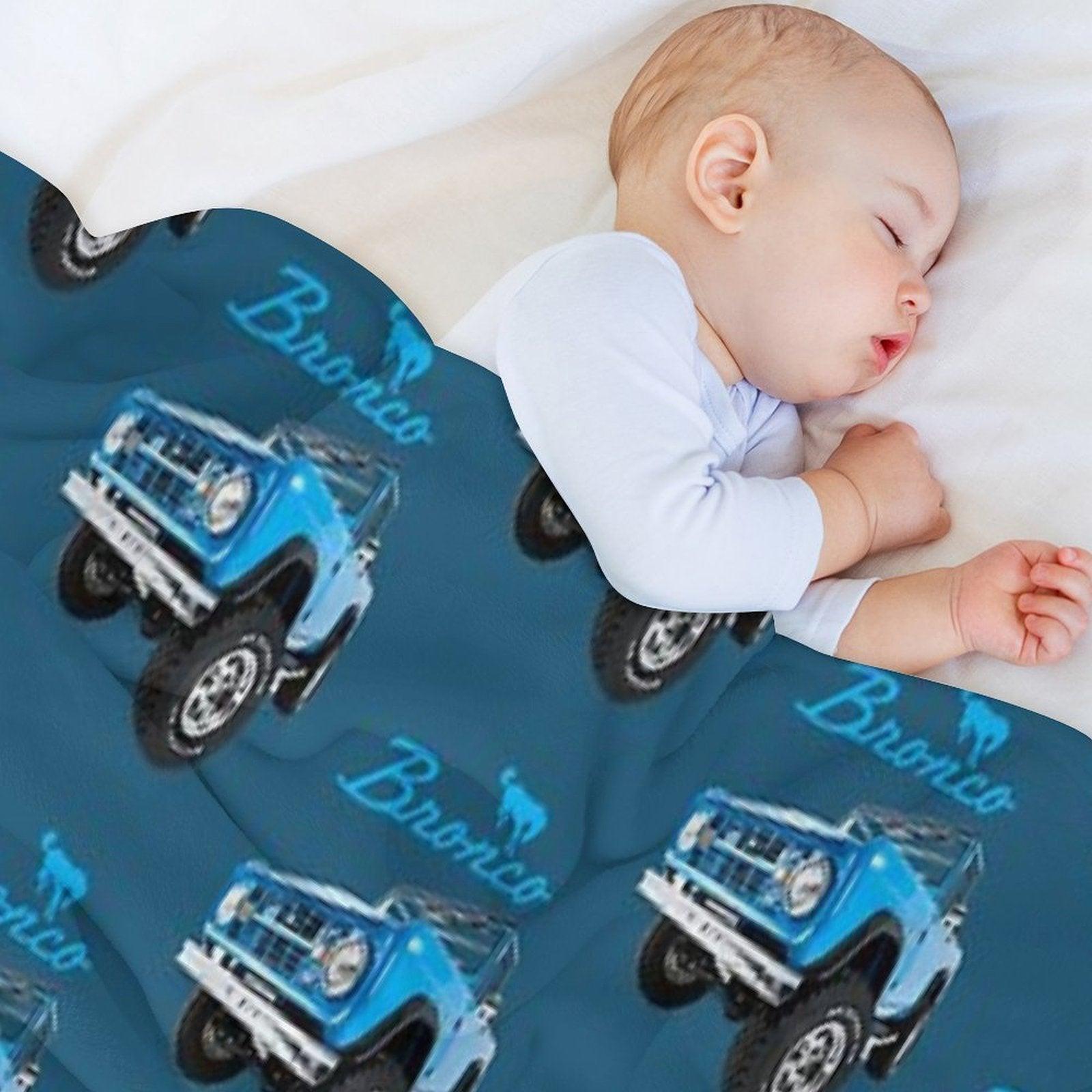 Blue Bronco Retro Bronco Throw Blanket