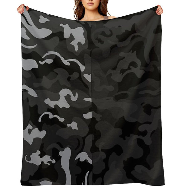 Camo Style - Black Camouflage Mixed Pattern Premium Throw Blanket
