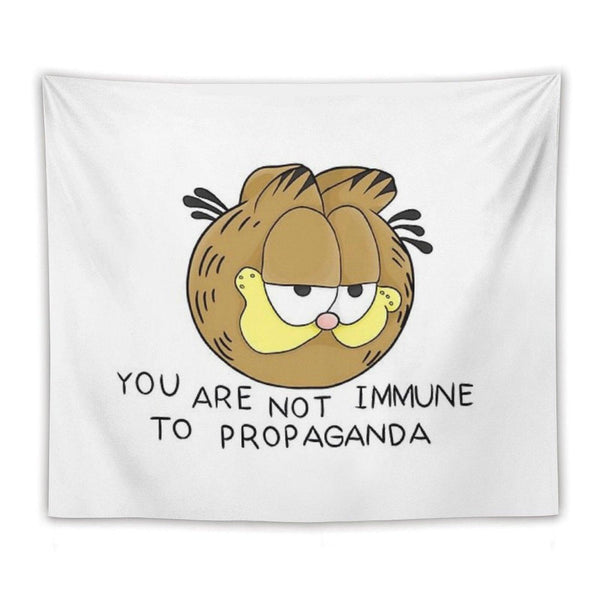 Garfield You Are Not Immune to Propaganda HD Tapestry