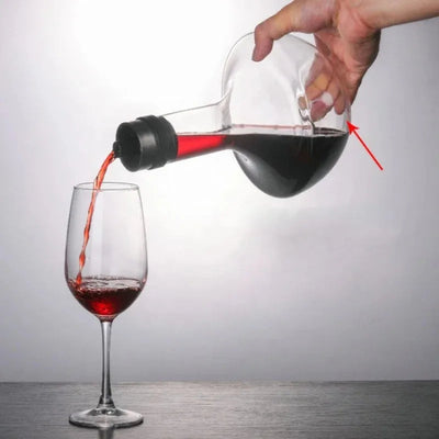 Wine Decanter Built-in Aerator Pourer Carafe Red Wine Decanter 100% Lead-free Crystal Glass Wine Hand-held Aerator