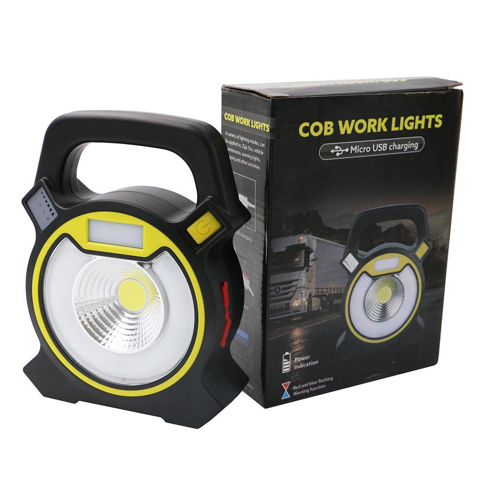 30W COB LED Portable Spotlight Searchlight USB Rechargeable Handheld Work By 18650 Portable Lantern