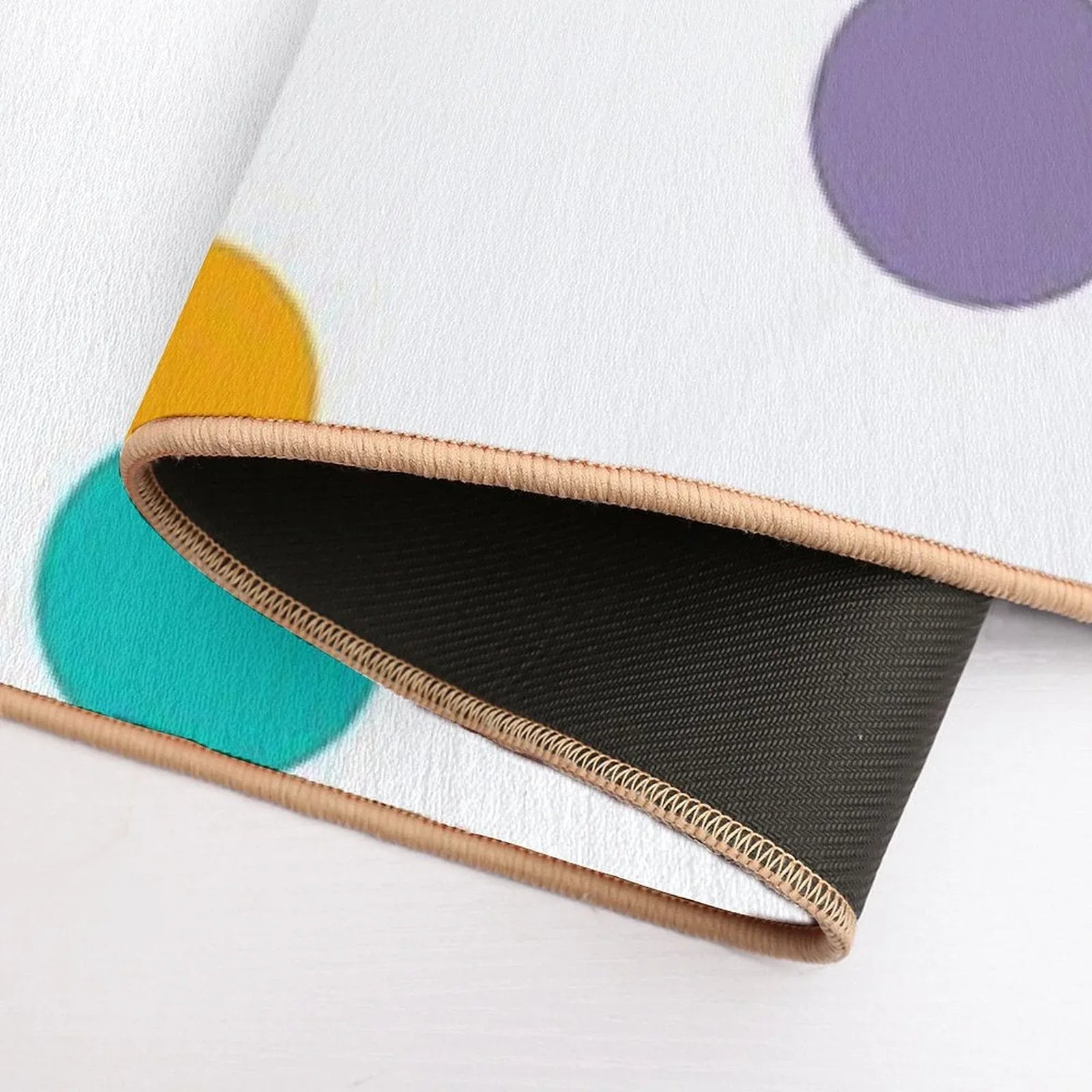 Colourful Dots Large on White Bath Mat