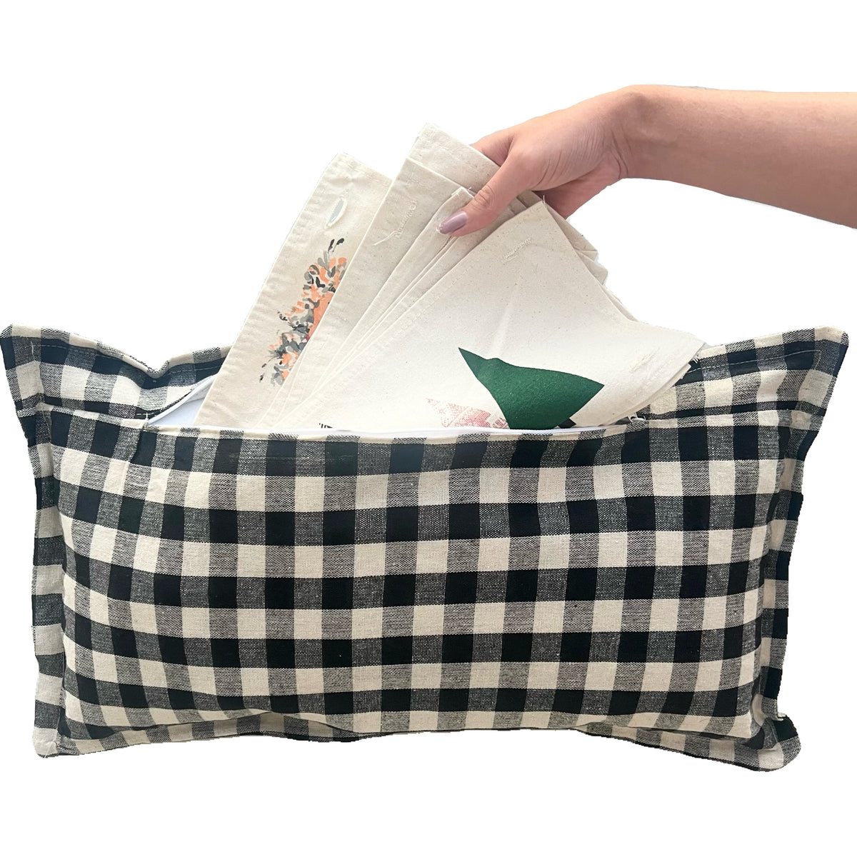 PILLOW ONLY (with fluffy insert): Buffalo Check Gingham: RECTANGLE BUFFALO CHECK PILLOW (with insert)