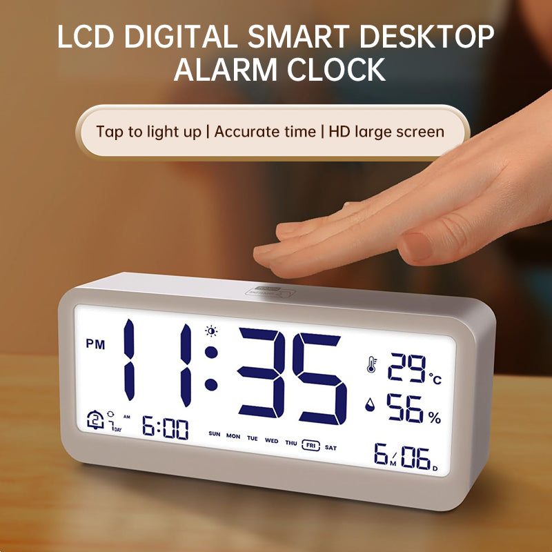 Multifunctional Digital Clock: Adjustable LED Brightness, Temp & Humidity Display, Dual - Mode Alarm, for Bedside or Desk