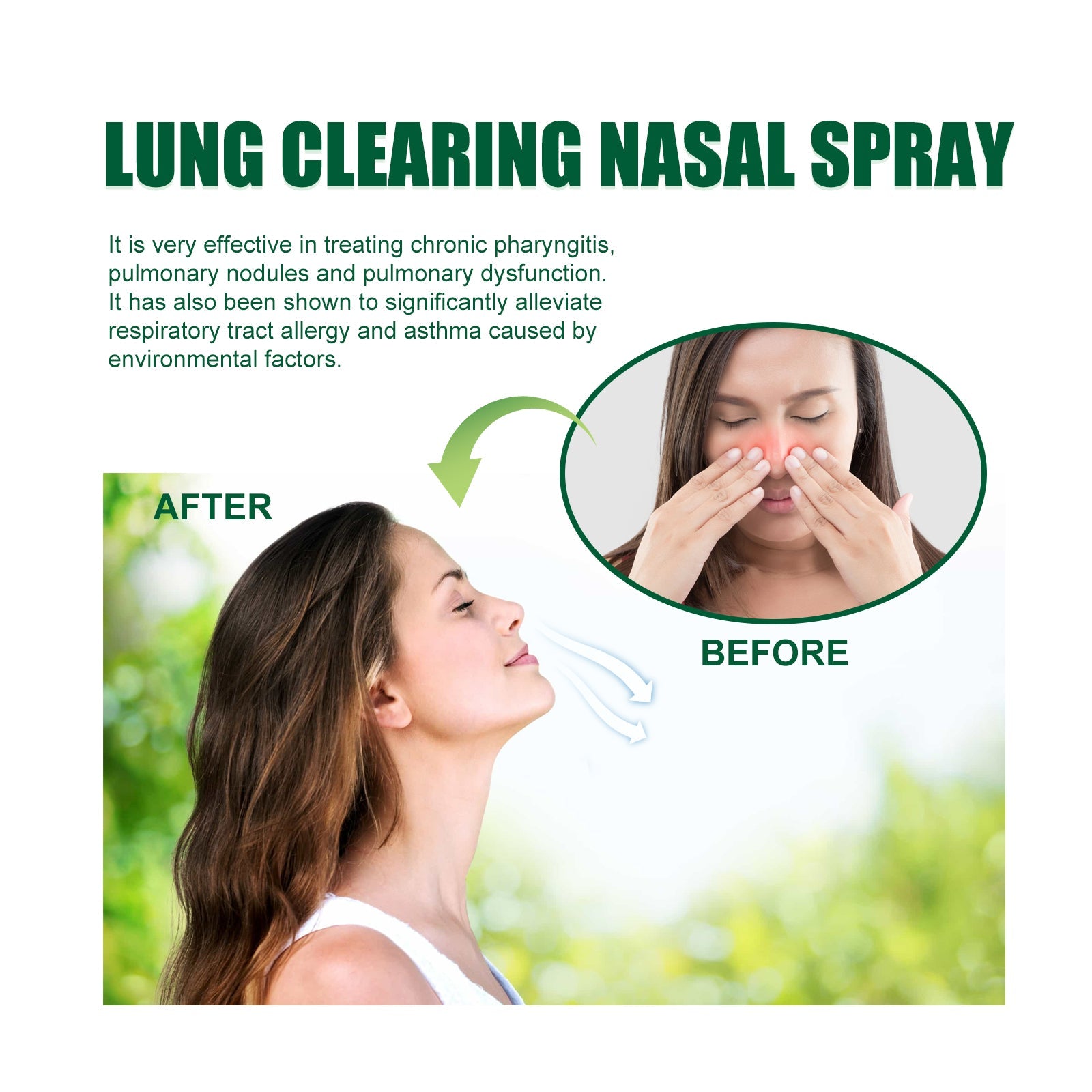 Lung Clearing Nasal Spray, Relieve Nasal Congestion, Runny Nose And Nasal Discomfort Cleansing Stop Snoring Spray
