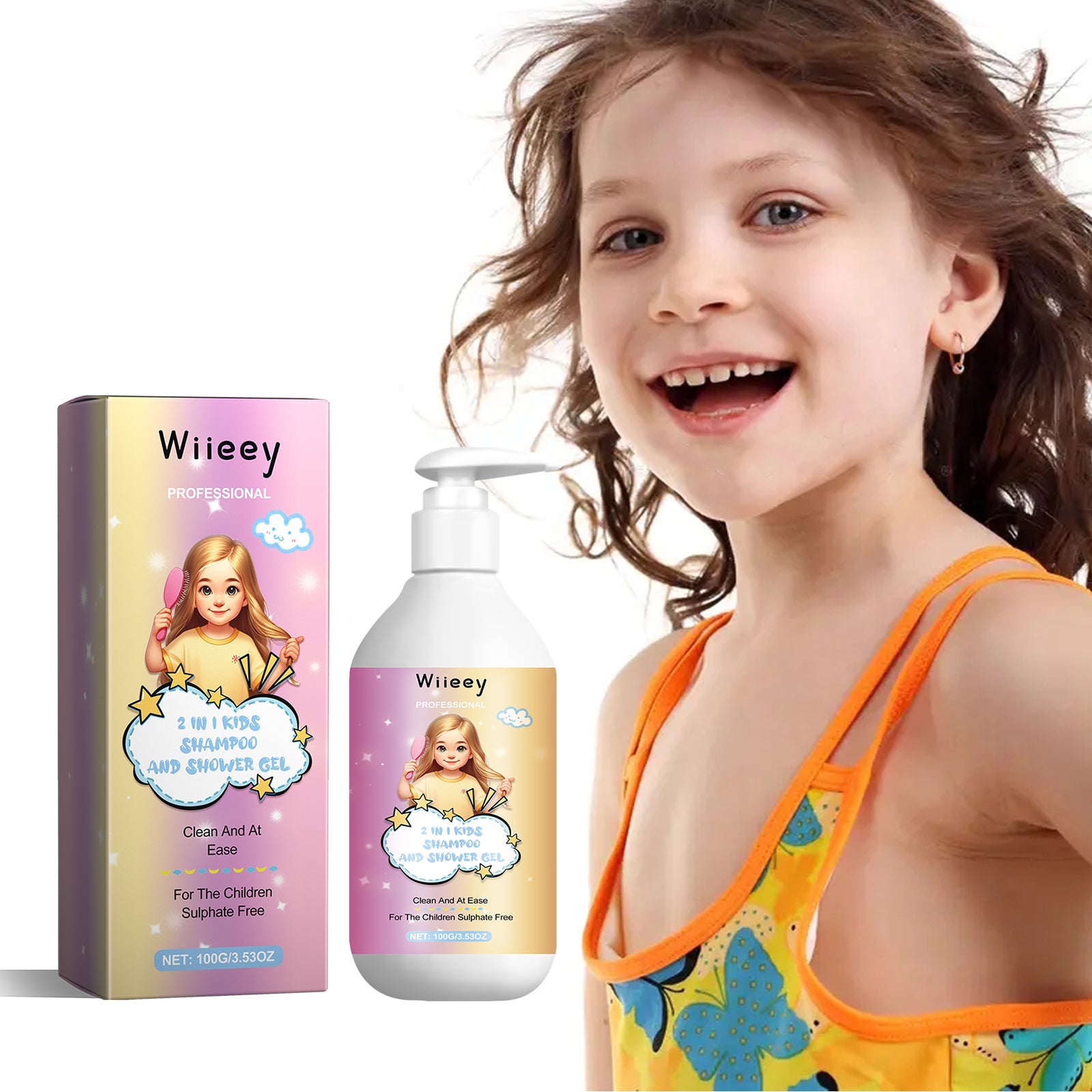 2 In 1 Kids Shampoo And Shower Gel, Repair Dry Hair End And Scalp Massage Gently Clean And Smooth Hair