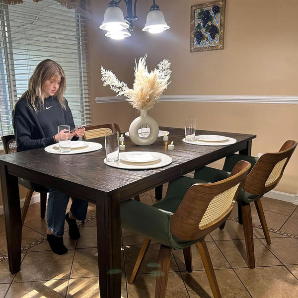 Ergonomic Walnut Swivel Dining Chairs With Armrests