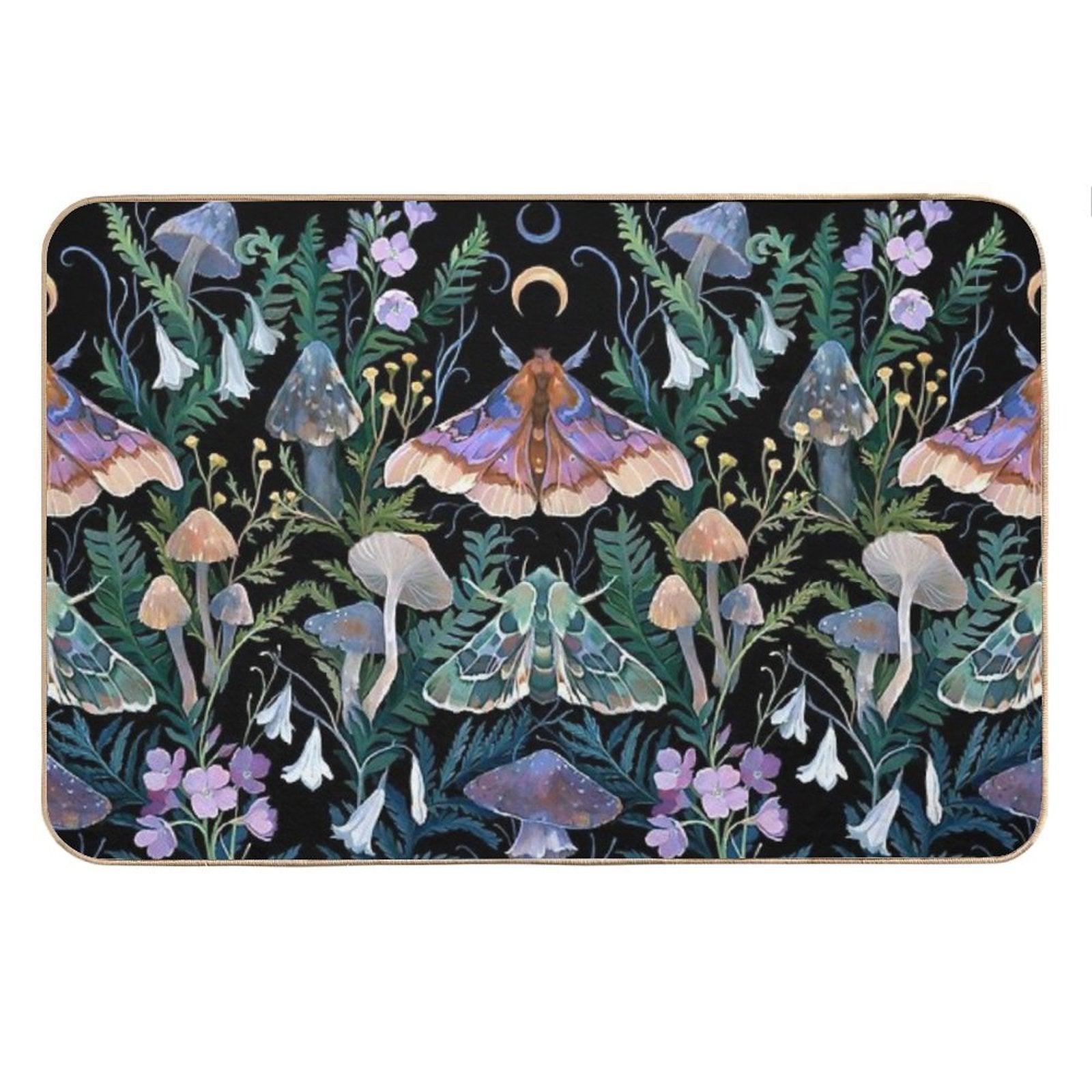Sphinx Moth Mushroom Bath Mat