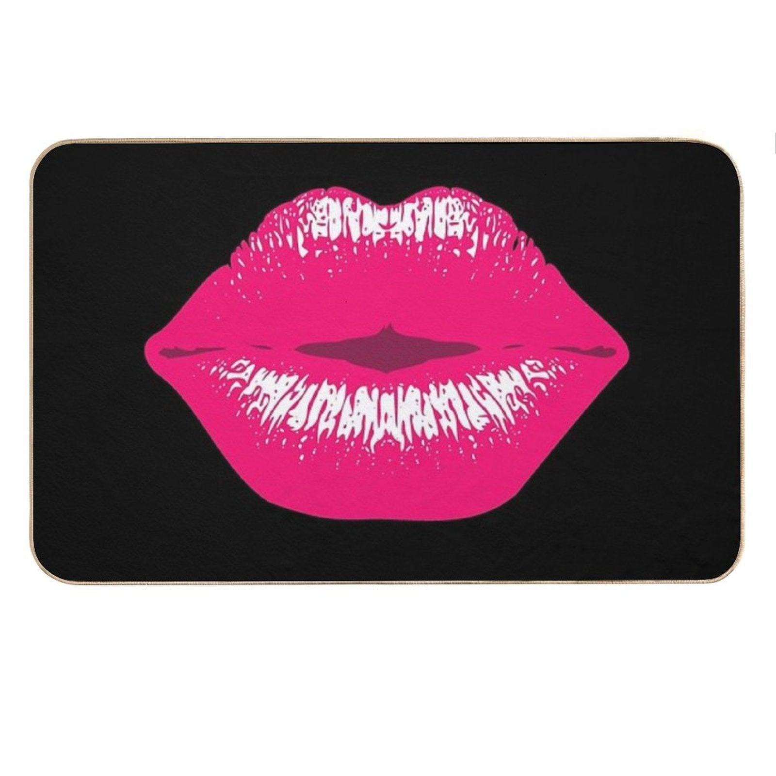Pink Kiss Kissing Lips Lipstick Lipgloss Bath Mat