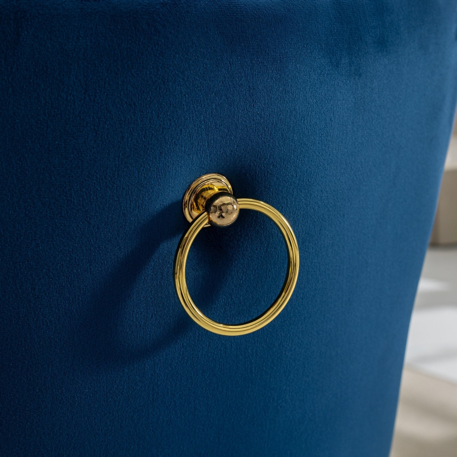 Nikki Collection Modern Tufted Solid Wood Velvet Upholstered Dining Chair with Gold Legs