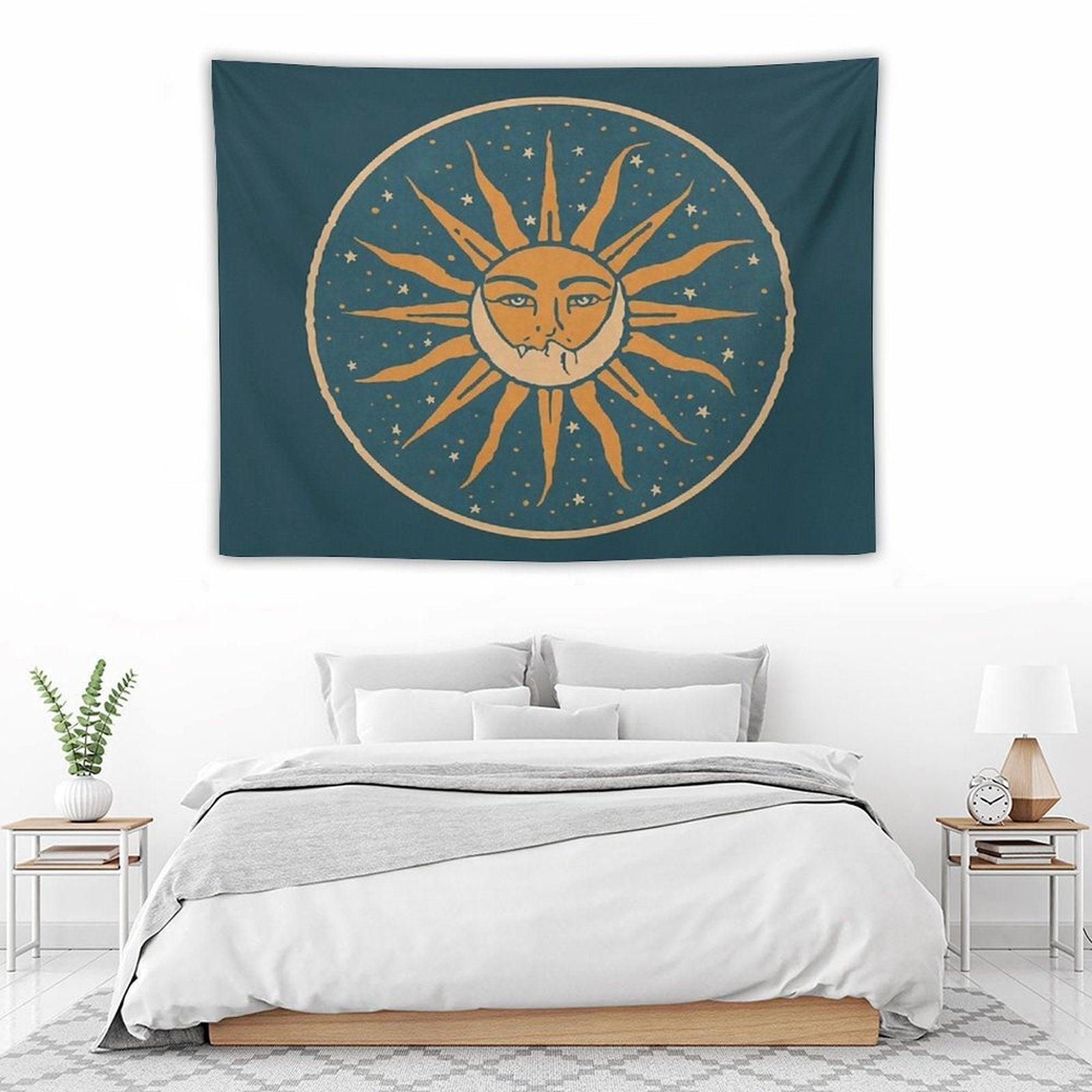 Sun And Moon  Vintage Tapestry