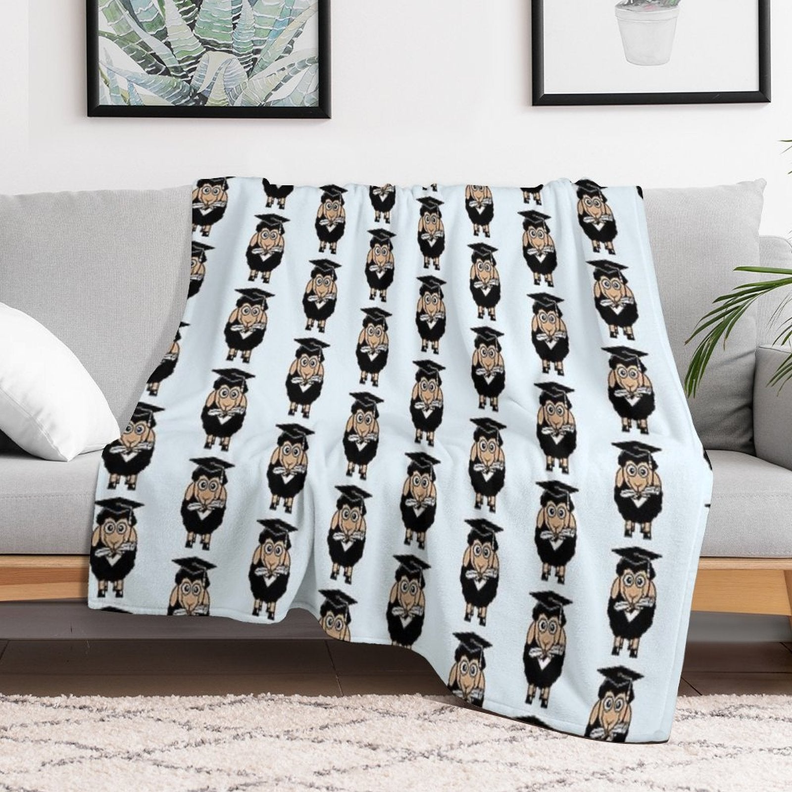 Sheep High School Certificate College Graduation Shrink-resistant Throw Blanket