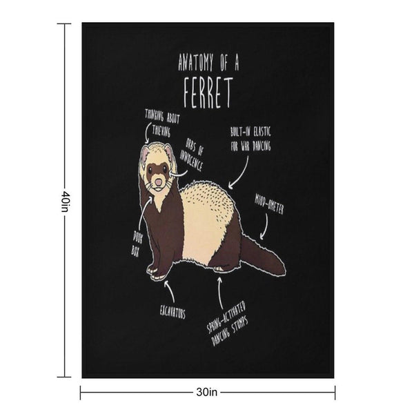 Anatomy of A Ferret Throw Blanket