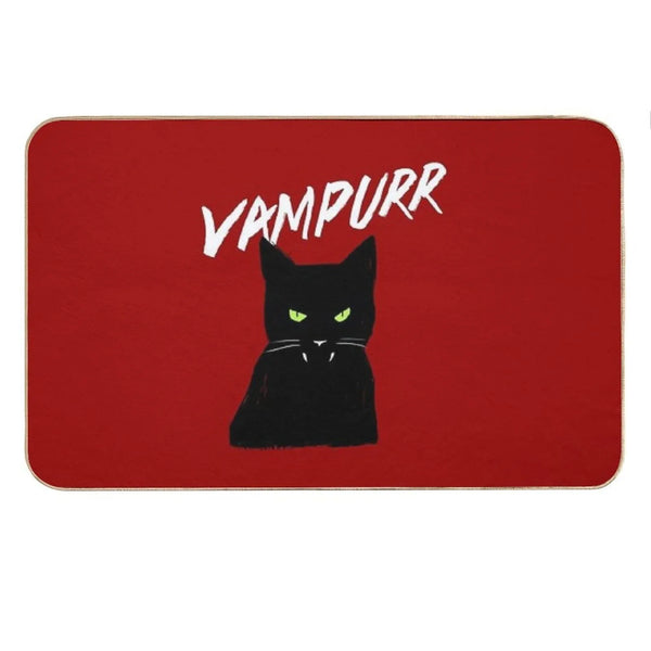 Vampire Cat  Vampurr Halloween Kitty Bath Mat