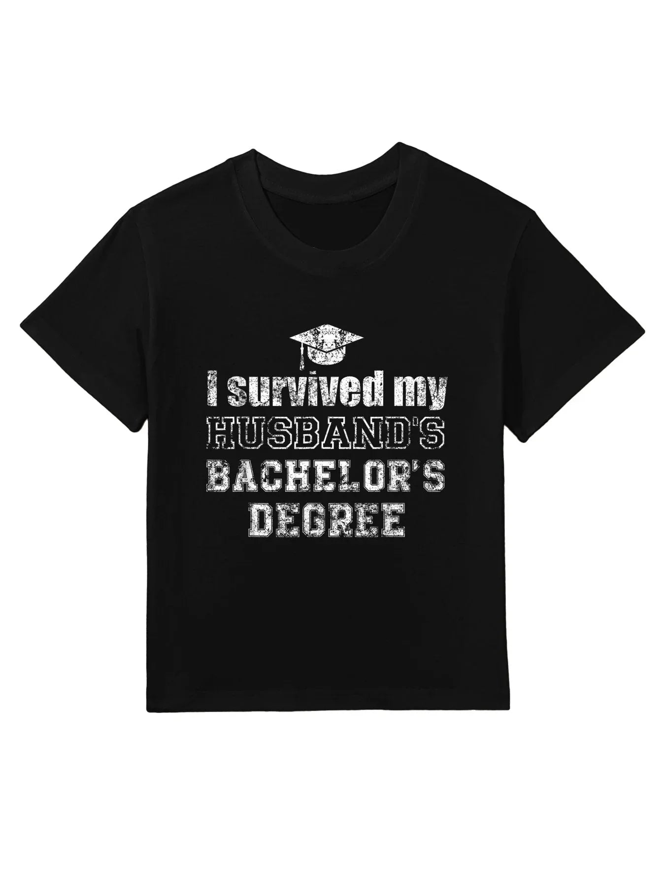 I Survived My Husbands Bachelors Degree Graduation Kids T-Shirt