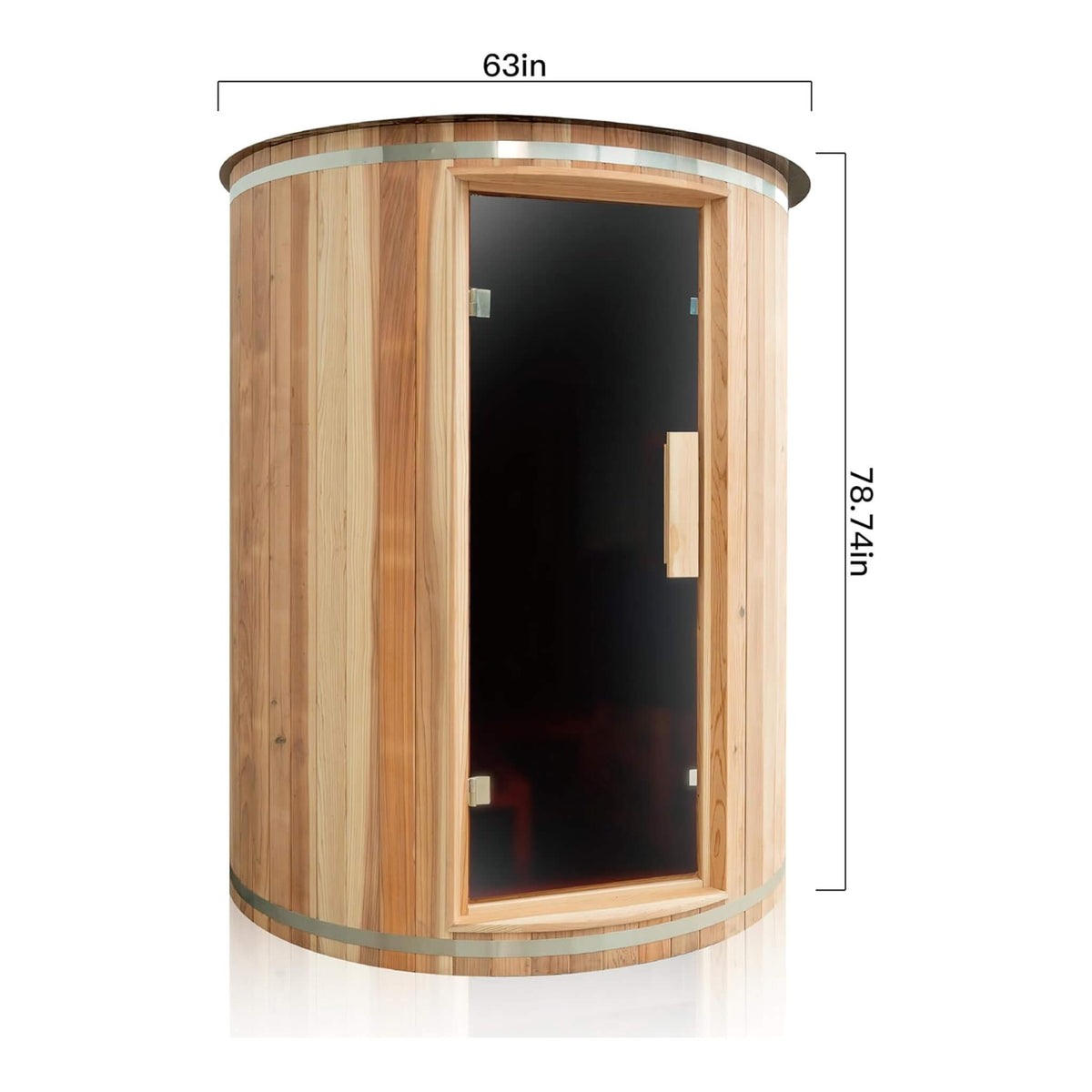 Barcelona Premium 78-Inch 4-Person Cedar Wood Outdoor Vertical Barrel Sauna With 6KW Heater, LED Lights And Stones (SAK74813)
