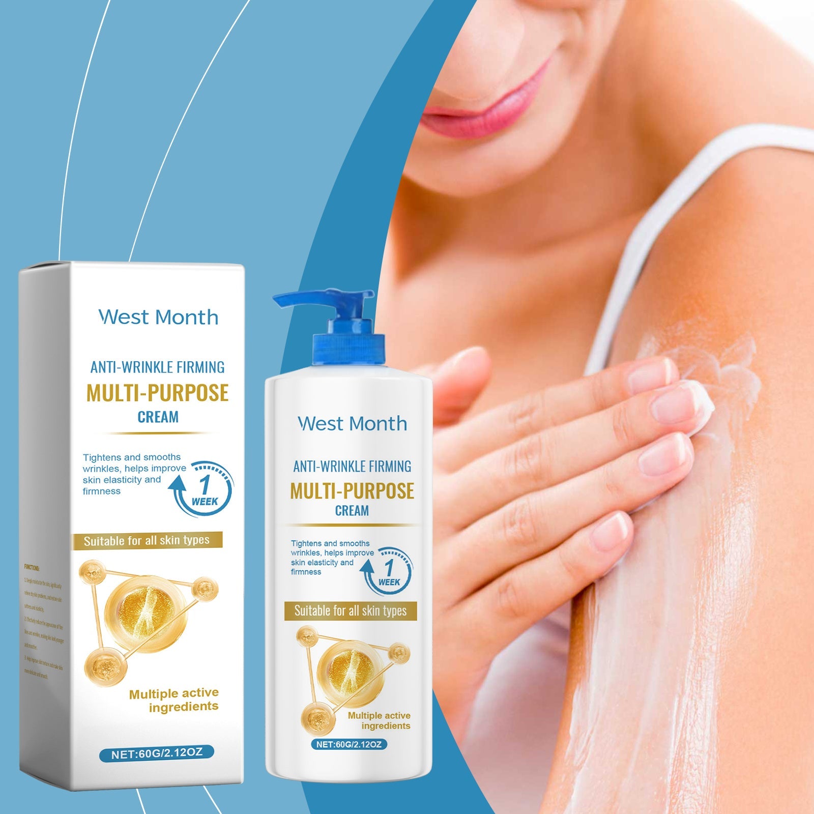 Skin Firming Cream, Soothing Skin Wrinkles Repair Hydrating Moisturizing Firming Body Cream