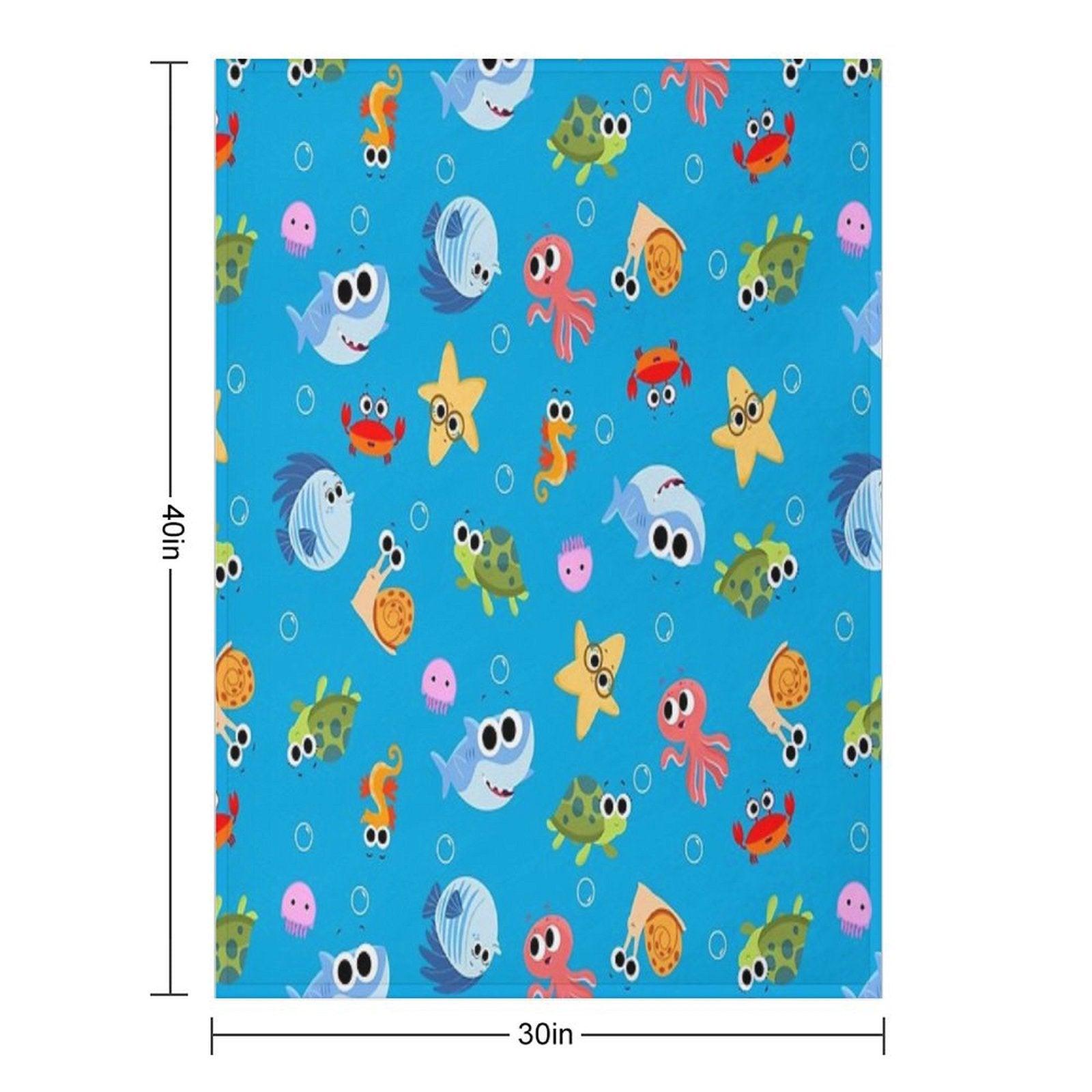 Finny The Shark Pattern 01 Throw Blanket