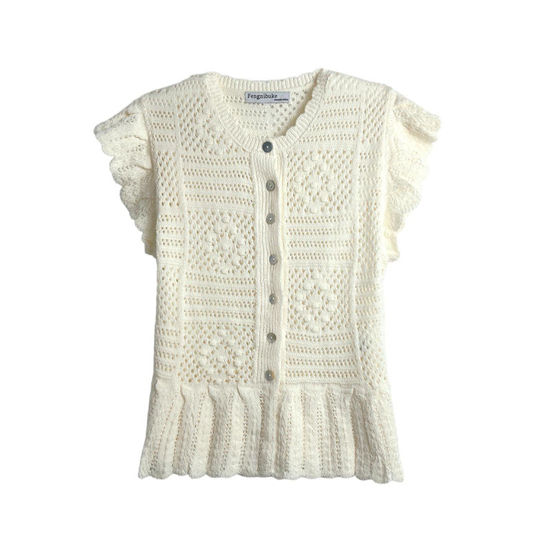 Spring New  Style Round Neck Solid Color Women's Unique Design Knitwear