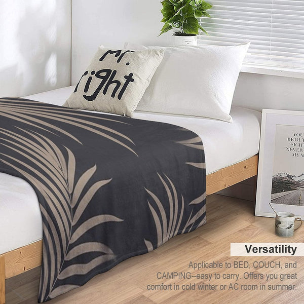 Palm Leaves Pattern Sepia Vibes #2 #tropical #decor #art Plush Throw Blanket