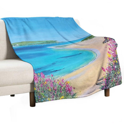 Rock , Daymer Bay, Cornwall UK Versatility Throw Blanket