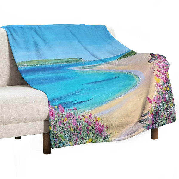 Rock , Daymer Bay, Cornwall UK Versatility Throw Blanket