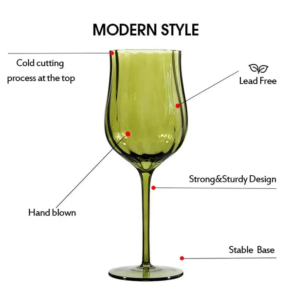 4/2/1Pcs Creative French Medieval Red Wine Glass Hand Blown Margarita Cocktail Goblet Glass Cup Dense Edges Vintage Flower Bloom