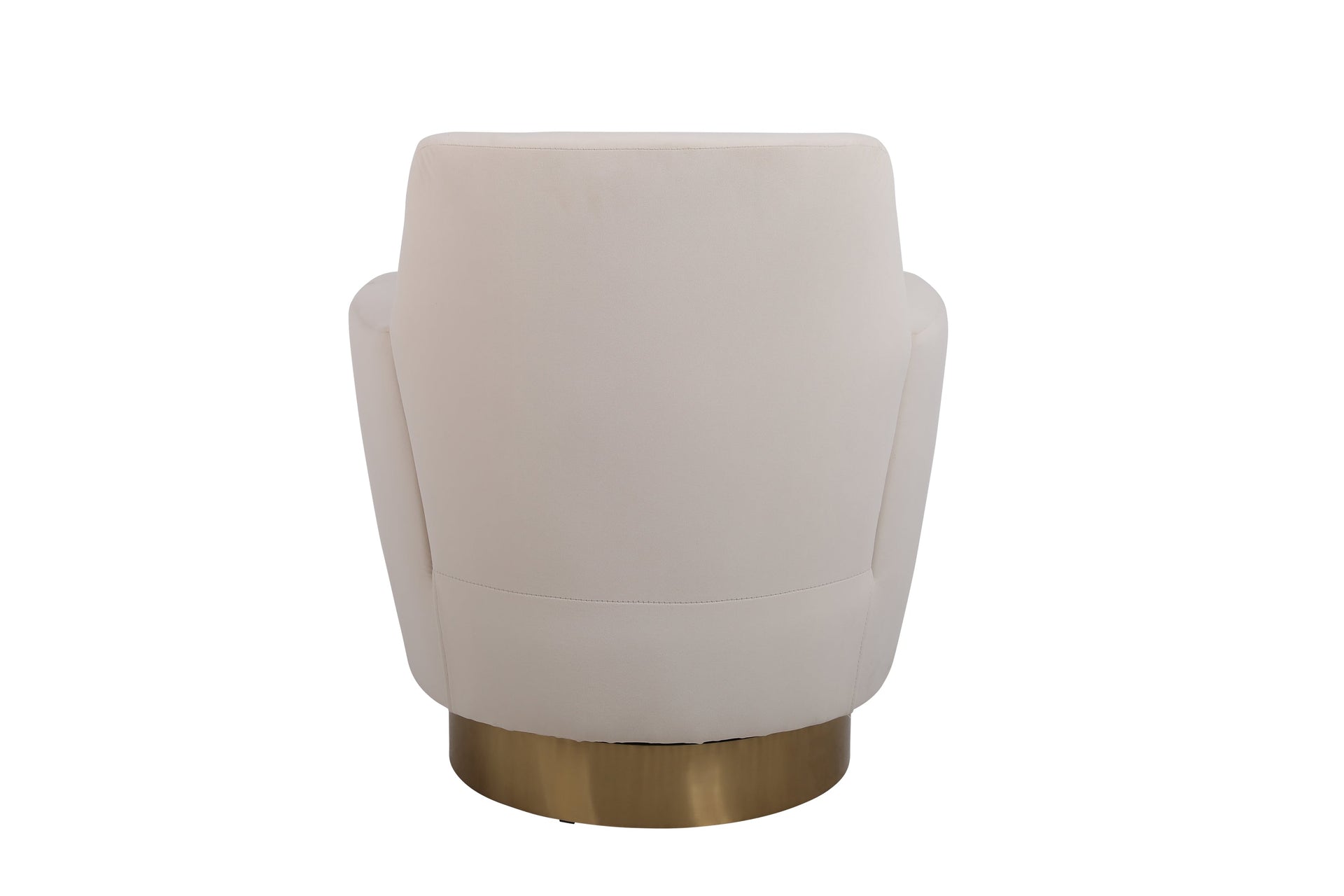 Beige Orange Velvet Swivel Barrel Chair