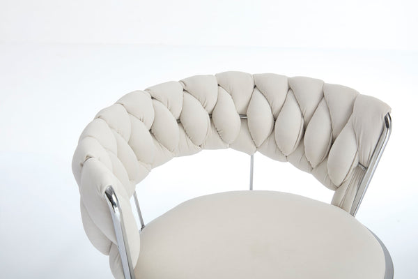 Set of 2 Bar Stools with Chrome Footrest & Base Swivel Height Adjustable Velvet