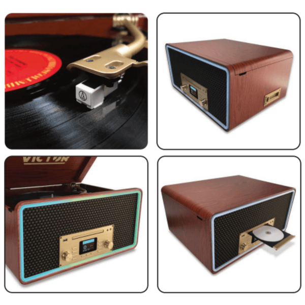 Victor Fremont 8-in-1 Wood Music Center - Refurbished