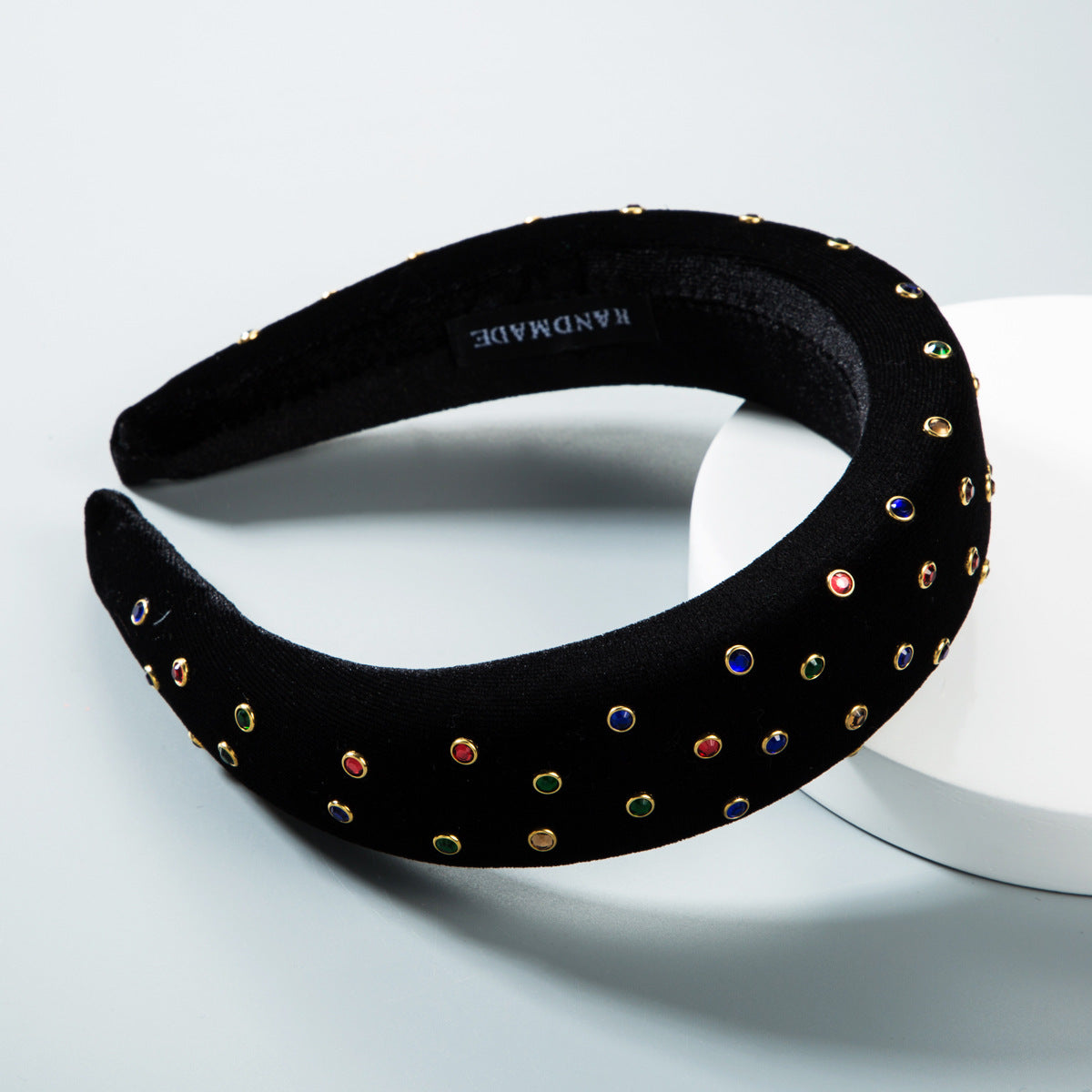 Thickened Sponge Gold Velvet Cloth Headband Female Ins Style Bag Cloth Wide-Brimmed Headband Catwalk Hair Accessories