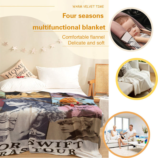 Taylor Swift The Eras Tour Poster Throw Blanket BionZax