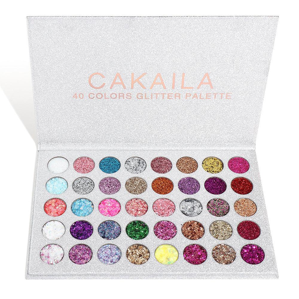 CAKAILA  40 Colors Eye Shadow Gold Powder Glitter Curry Cream Diamond Glitter Eyeshadow Palette