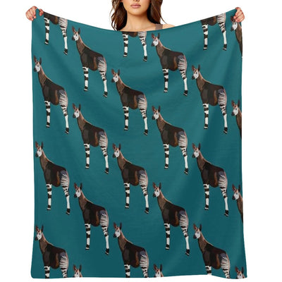 O Is for Okapi Wrinkle-free Throw Blanket