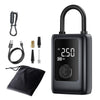 150PSI Rechargeable Electric Tire Pump with Light & LCD: for cars, bikes - Black